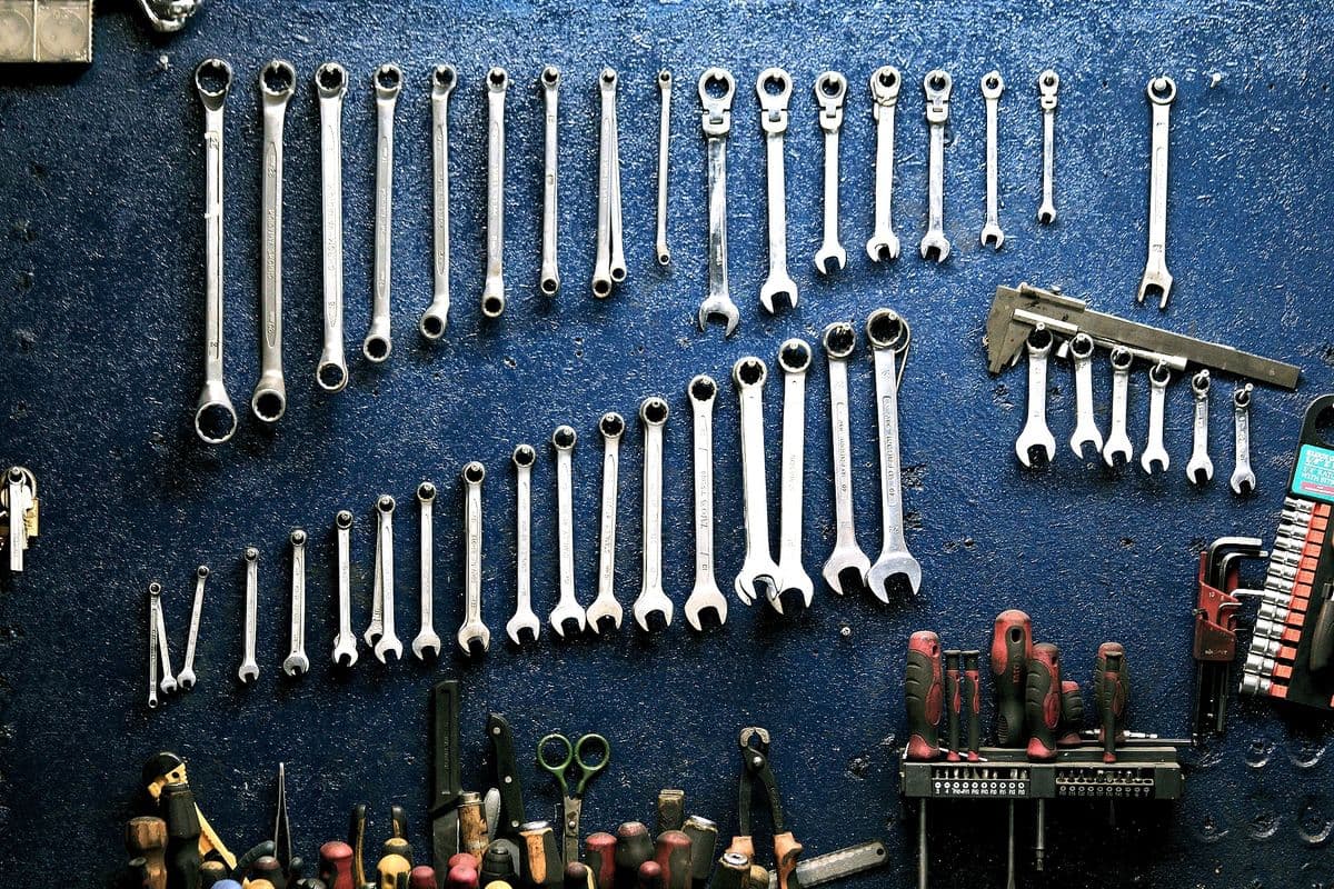 Mechanic tools and workshop equipment used for industrial maintenance